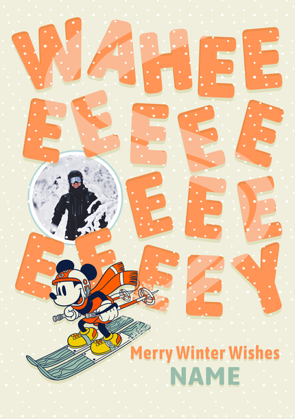 Mickey Mouse Winter Wishes Christmas Photo Card