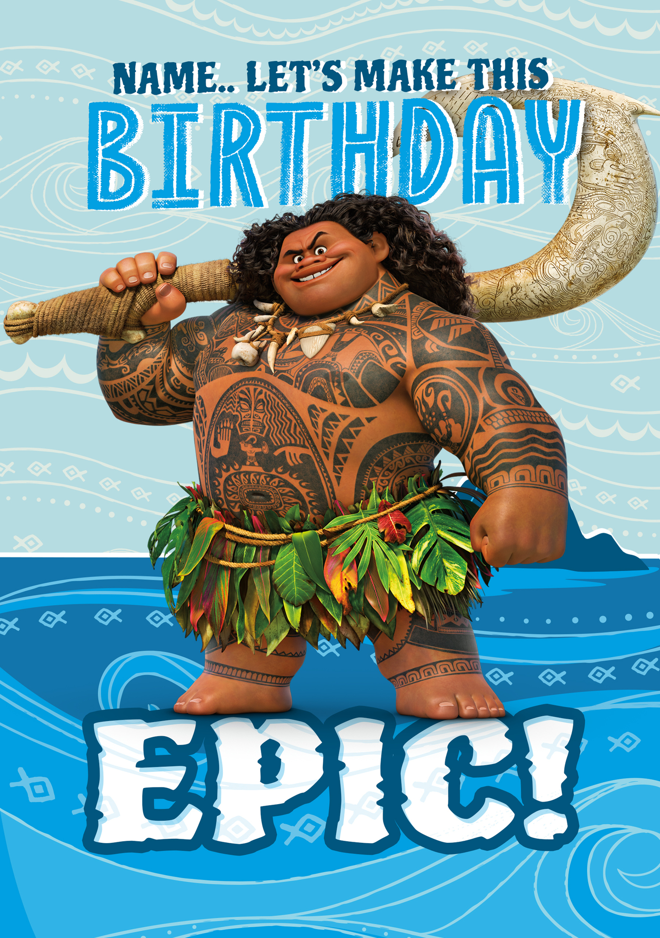 Moana 2 Epic Birthday Card