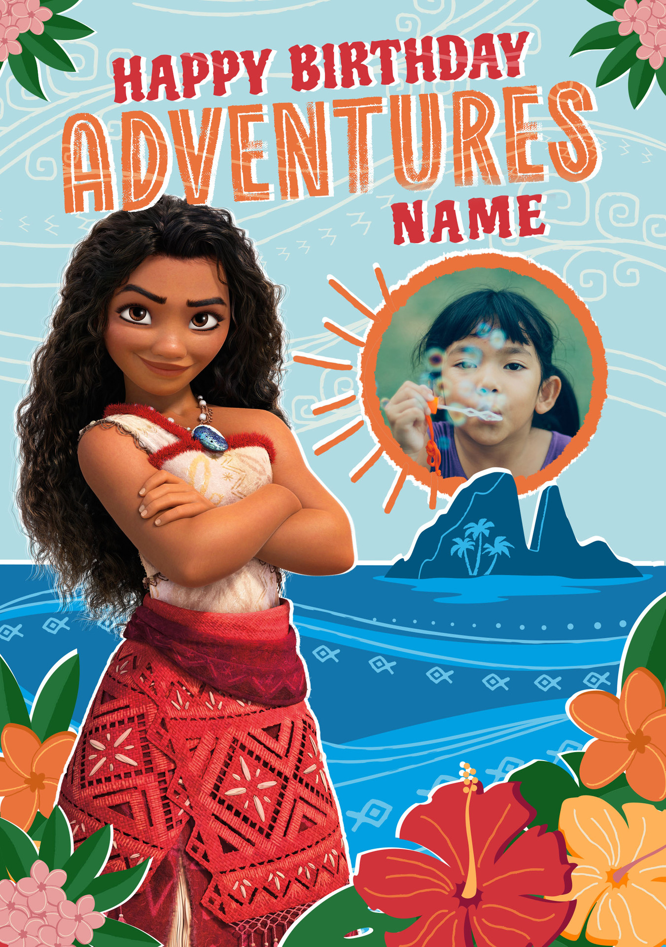 Moana 2 Epic Adventure Birthday Photo Card