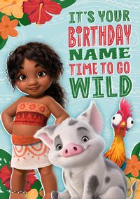 Tap to view Moana 2 Time To Go Wild Birthday Card