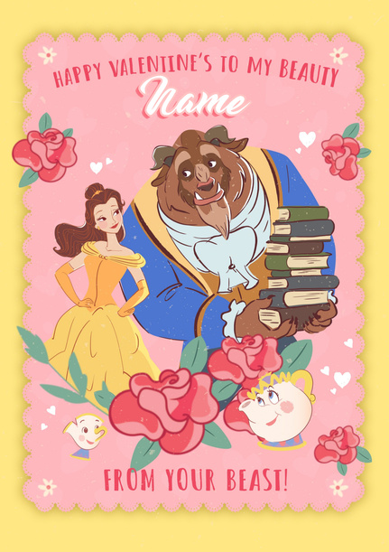 Beauty And The Beast Valentine's Day Card