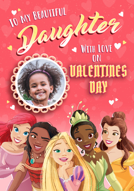 Disney Princesses Daughter Valentine's Day Card