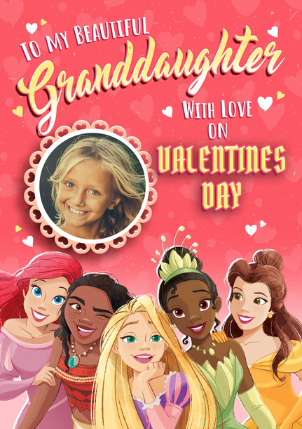 Disney Princesses Granddaughter Valentine's Day Card