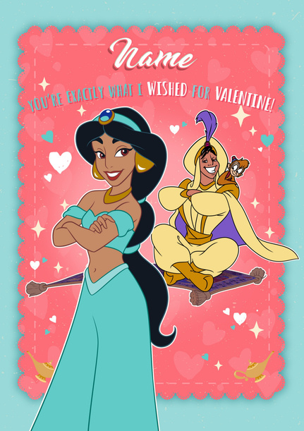 Jasmin And Aladdin Valentine's Day Card