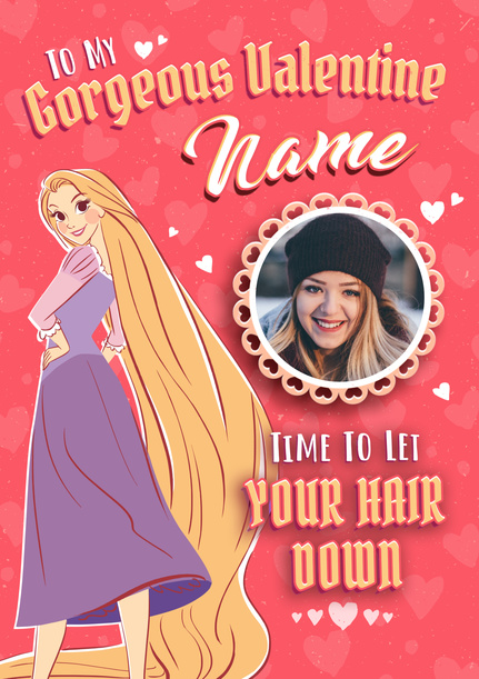 Tangled Girlfriend Valentine's Day Photo Card