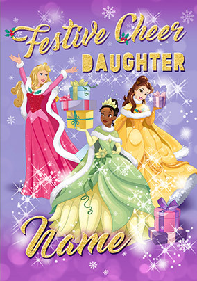 Disney Princesses - Daughter Personalised Christmas Card