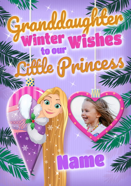 Rapunzel Granddaughter Christmas Photo Card