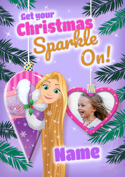 Rapunzel Get Your Sparkle On Christmas Photo Card