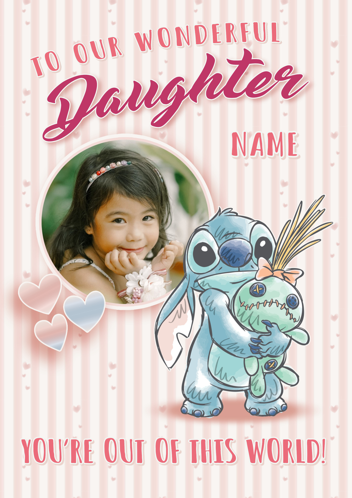 Disney Stitch Daughter Birthday Card