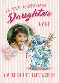 Tap to view Disney Stitch Daughter Birthday Card