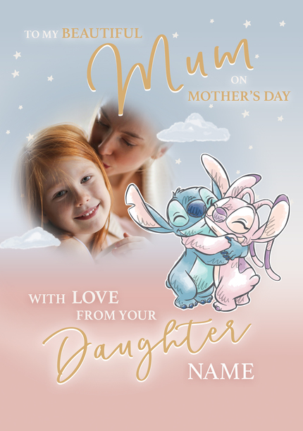 Stitch & Angel From Your Daughter Mother's Day Photo Card