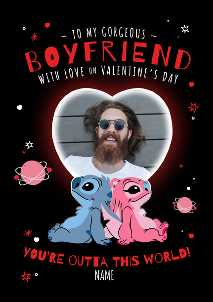 Stitch Boyfriend Valentine's Day Photo Card