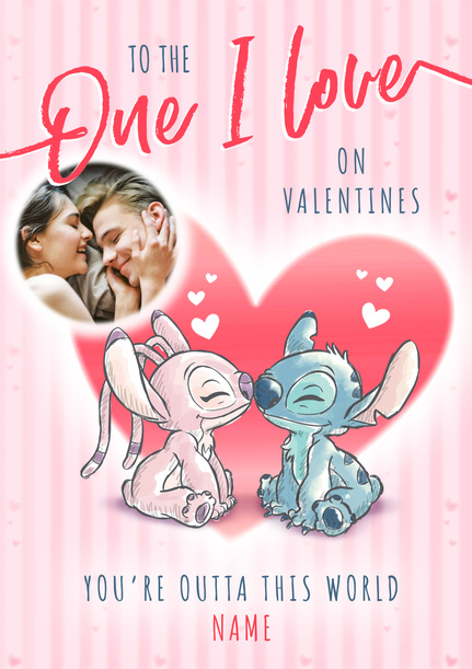 Stitch And Angel One I Love Valentine's Day Photo Card