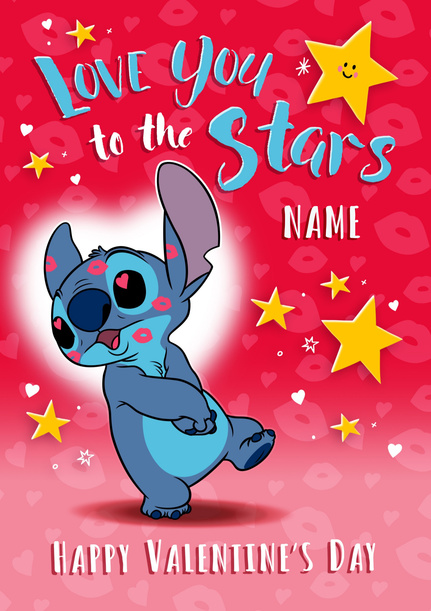 Stitch Love You To The Stars Valentine's Day Card