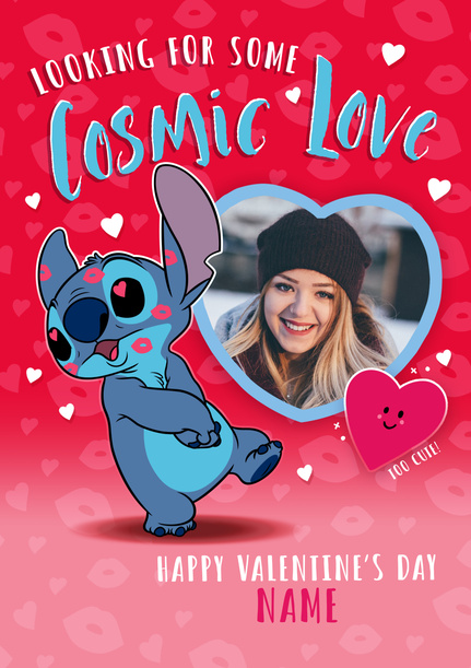 Stitch Love You To The Stars Valentine's Day Photo Card