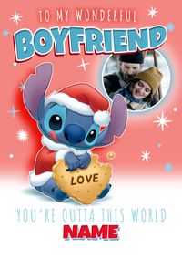 Tap to view Disney Stitch To my Wonderful Boyfriend Photo Christmas Card