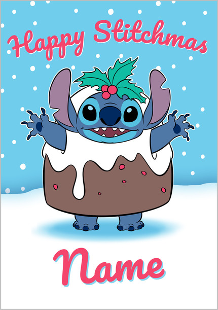 Stitch Christmas Pudding Card