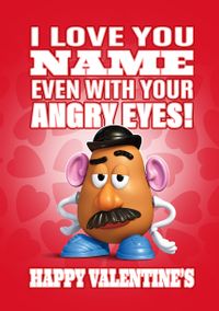 Tap to view Mr Potato Head Angry Eyes Valentine's Day Card