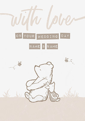 Pooh & Piglet - Personalised Wedding Day Card