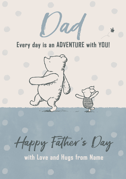 Classic Winnie The Pooh - Dad Happy Father's Day Card