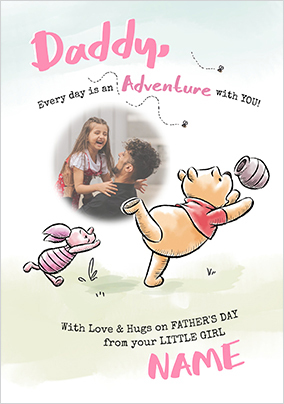 Winnie The Pooh - From Your Little Girl Happy Father's Day Photo card