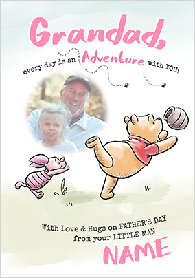 Winnie The Pooh - Grandad From Your Little Man Father's Day Photo card