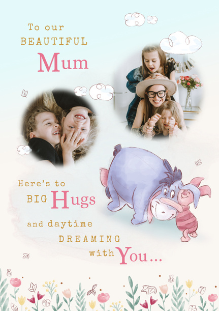 Winnie The Pooh Mum 2 Photo Mother's Day Card