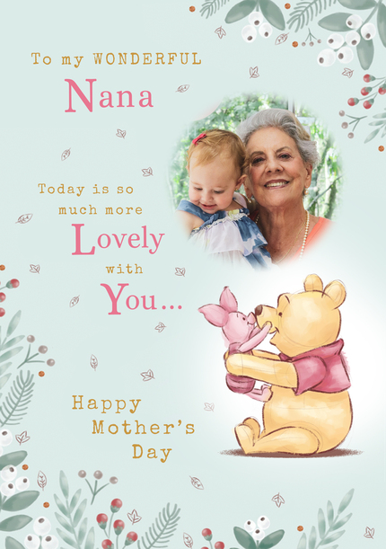 Winnie The Pooh Nana Mother's Day Photo Card