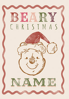 Pooh - Beary Christmas Personalised Card