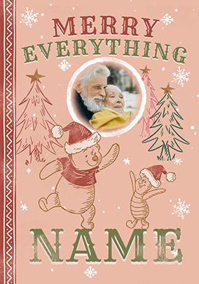 Pooh & Piglet - Photo Christmas Card