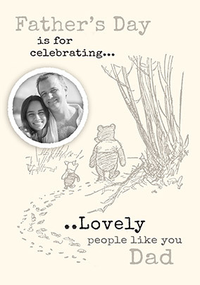 To Dad from Daughter Pooh and Piglet Father's Day Card