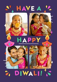 Tap to view 4 Photo Happy Diwali Card