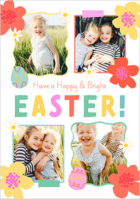 4 Photo Happy and Bright Easter Card