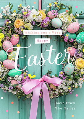 Easter Wreath Personalised Card