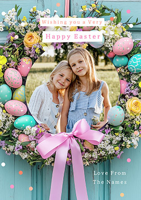 Easter Wreath Photo Upload Card