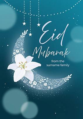 Floral Moon Eid Mubarak from the Family Card