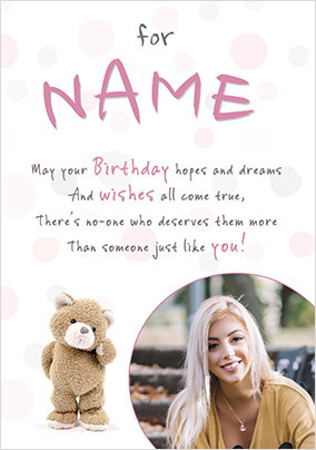 Birthday Hopes and Dreams Photo Card