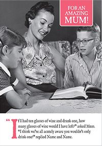 Tap to view Ten Glasses Of Wine Mother's Day Card