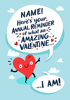 Annual Reminder Personalised Valentine's Day Card