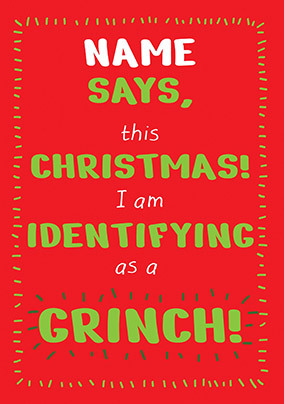 Identifying as Personalised Christmas Card