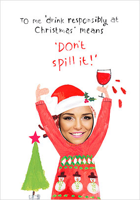 Drink Responsibly Christmas Photo Card