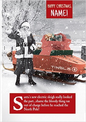 Electric Sleigh Christmas Card