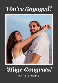 Tap to view Huge Congrats Engagement Photo Card