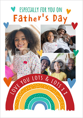 Rainbow Father's Day Photo Card