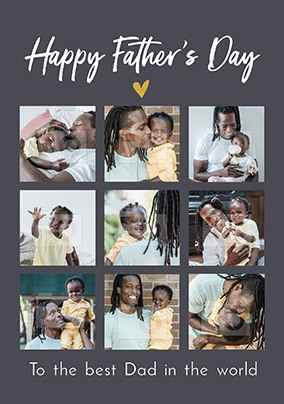 Best Dad In The World Multi Photo Father's Day Card