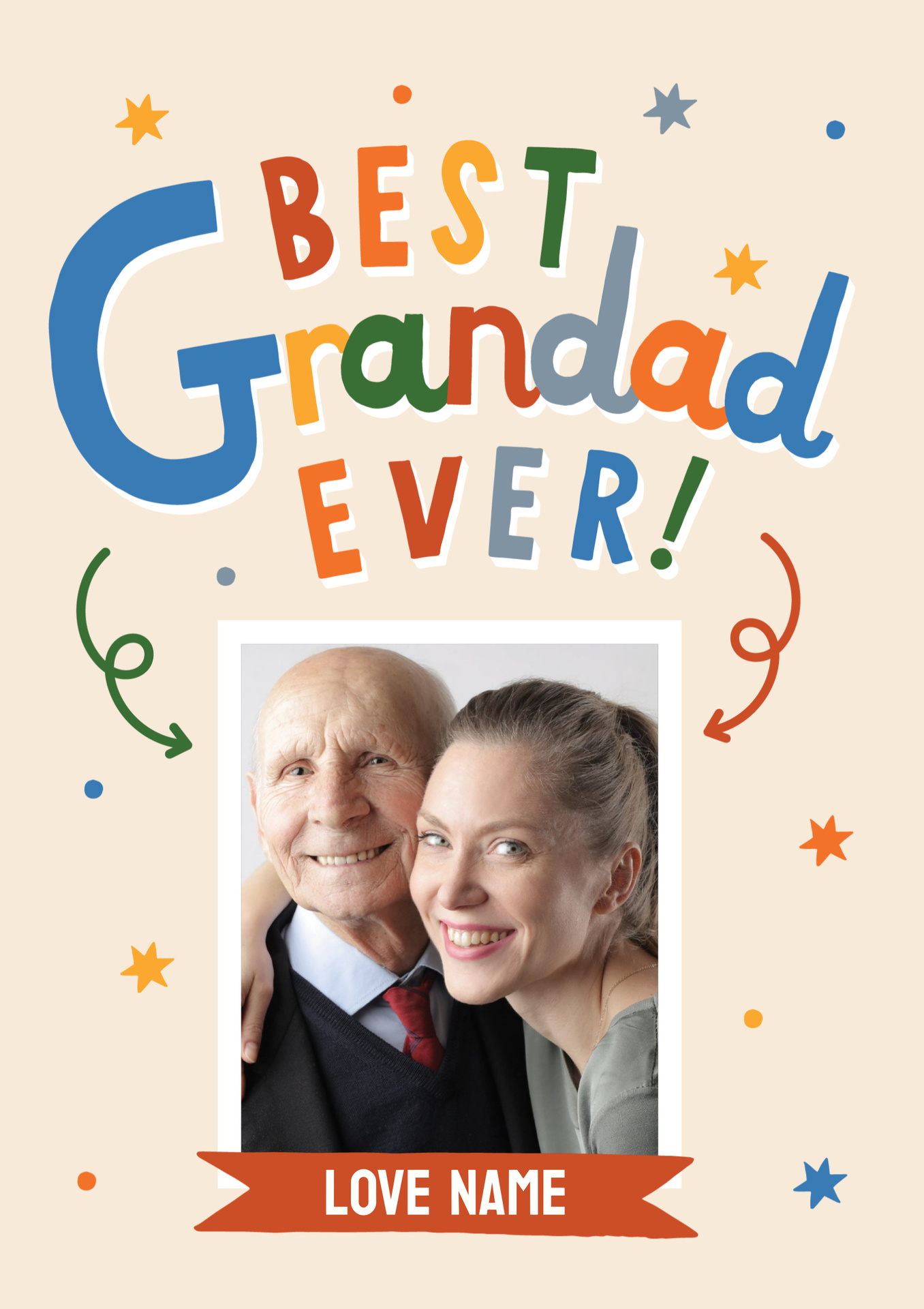 Best Grandad Ever 1 Photo Father's Day Card