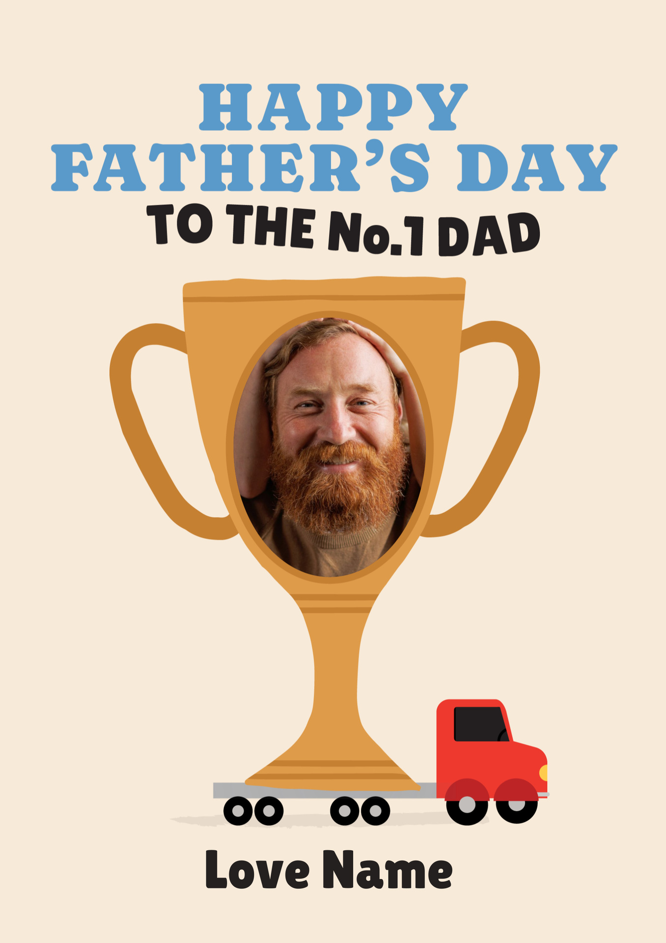 No.1 Dad Award Photo Upload Father's Day Card