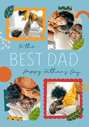 Best Dad 4 Photo Father's Day Card
