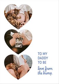 Tap to view Daddy To Be 3 Heart Photo Father's Day Card