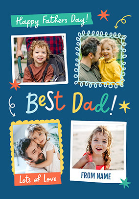 Best Dad 4 Photo Collage Father's Day Card